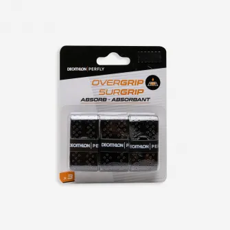 Decathlon Set 3 Overgrip Badminton Quickdry Negru, Marime unica