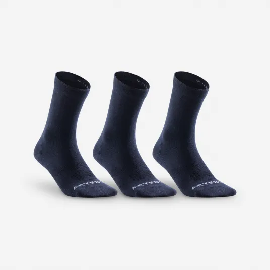 Decathlon Set 3 Perechi Sosete Lungi Tenis RS160 Bleumarin Adulti, 35/38
