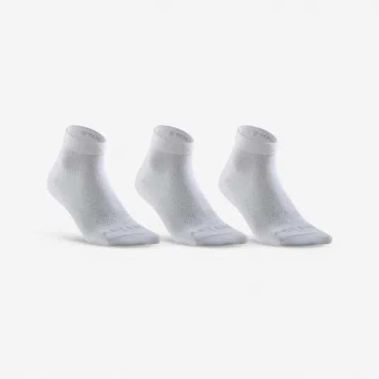 Decathlon Set 3 Perechi Sosete Mid Tenis RS160 Alb Adulti, 39/42