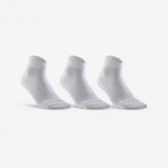 Decathlon Set 3 Perechi Sosete Mid Tenis RS160 Alb Adulti, 43/46