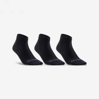 Decathlon Set 3 Perechi Sosete Mid Tenis RS160 Negru Adulti, 43/46