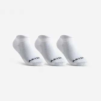 Decathlon Set 3 Perechi Sosete Scurte Tenis RS100 Alb Copii, 27/30