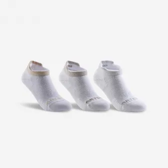 Decathlon Set 3 perechi Sosete Scurte Tenis RS160 Alb Copii, 35/38