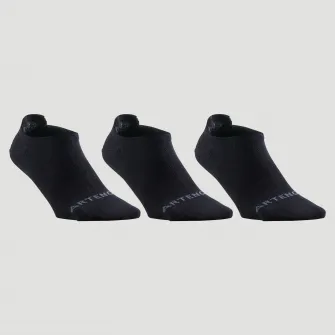 Decathlon Set 3 Perechi Sosete Scurte Tenis RS160 Negru Adulti, 35/38