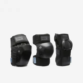 Decathlon Set 3 protectii skateboard  PAD500 Negru Copii, 2XS