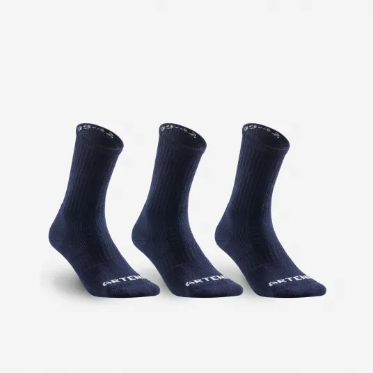 Decathlon SET DE 3 PERECHI DE SOSETE LUNGI DE TENIS RS 500 BLEUMARIN, 35/38