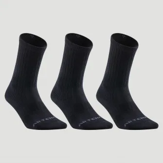 Decathlon SET DE 3 SOSETE LUNGI DE TENIS  RS 500 NEGRU, 43/46