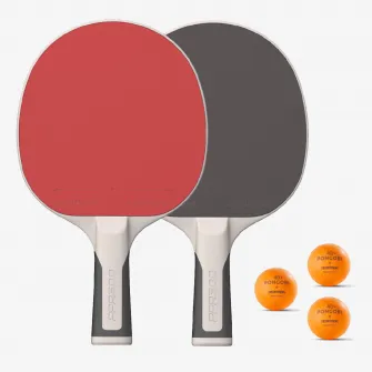 Decathlon Set de palete de tenis de masa rezistente + 3 mingi - Set PPR 500, DREPT