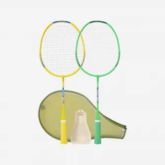 Decathlon Set de rachete de badminton BR 130 Verde/Galben Copii, Marime unica