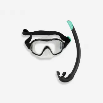 Decathlon Set snorkeling Masca + Tub SNK100 Negru Adulti, L