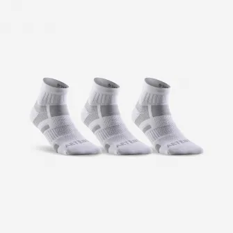 Decathlon Set Sosete Mid RS560 x3 Alb-Gri Adulti, 35/38