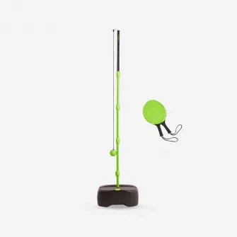 Decathlon Set Turnball 1 stalp, 2 rachete si 1 minge Negru-Galben, Marime unica
