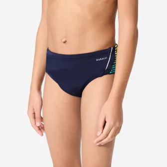 Decathlon Slip de baie inot 900 Yoke Albastru-Galben Baieti, 8-9 Ani