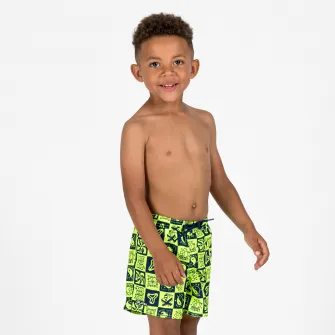 Decathlon Sort de baie 100 Galben si negru Baieti, 7-8 Ani
