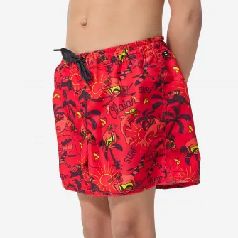 Decathlon Sort de baie 100 Happysurf Rosu Baieti, 5-6 Ani