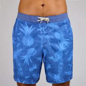 Decathlon Sort de baie lung 100 SURFERGIRL Albastru Barbati, 2XL