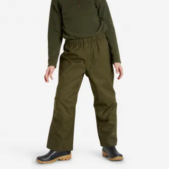 Decathlon Suprapantalon 100 Impermeabil Verde Copii, 14 Ani