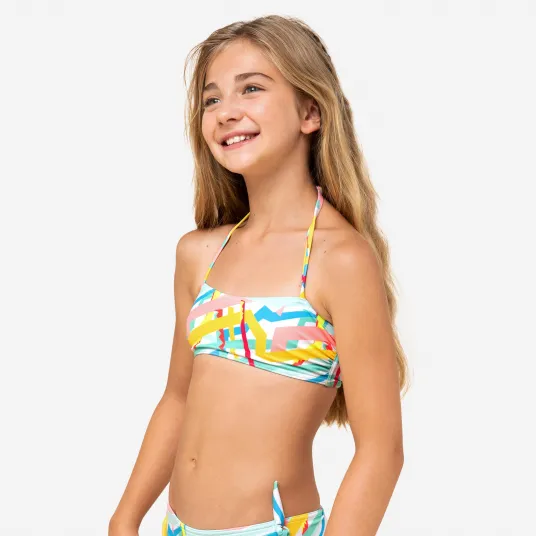Decathlon Sutien de baie 100 Alb Fete, 7-8 Ani