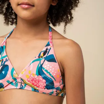 Decathlon Sutien de baie tip banda TAMI 100 Roz Fete, 10-11 Ani