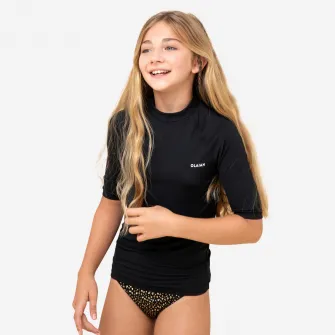 Decathlon Tricou anti-UV Negru Copii, 12-13 Ani
