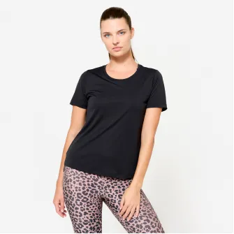 Decathlon Tricou Fitness cardio Negru Dama, 2XL