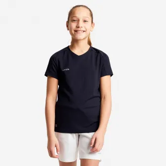 Decathlon Tricou Fotbal VIRALTO Negru Fete, 7-8 Ani