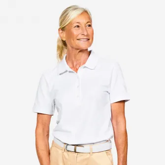Decathlon Tricou Polo bumbac golf MW500 Alb Dama, M