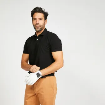 Decathlon Tricou Polo bumbac Golf MW500 Negru Barbati, 4XL