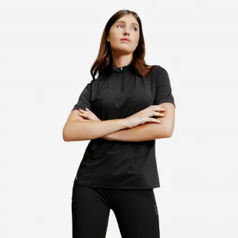 Decathlon Tricou polo Echitatie HERITAGE Negru Dama, L