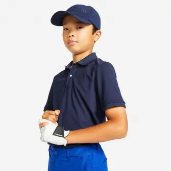 Decathlon Tricou Polo Golf Bleumarin Copii, 7-8 Ani