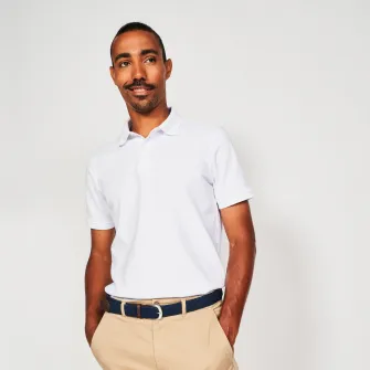 Decathlon Tricou Polo Golf Bumbac MW500 Alb Barbati, 4XL