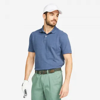Decathlon Tricou Polo Golf bumbac MW500 Albastru ardezie Barbati, L