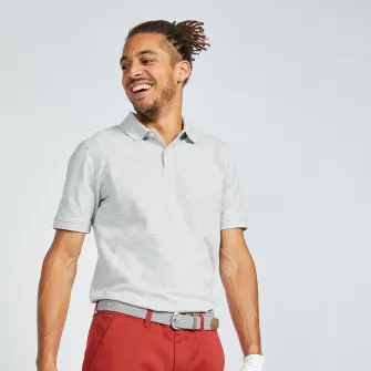 Decathlon Tricou polo golf bumbac MW500 Gri deschis Barbati, M
