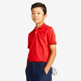 Decathlon Tricou Polo Golf Rosu Copii, 14-15 Ani