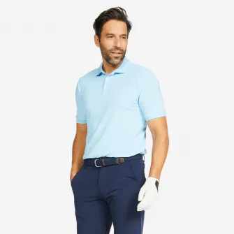Decathlon Tricou Polo Golf WW500 Albastru deschis Barbati, XL
