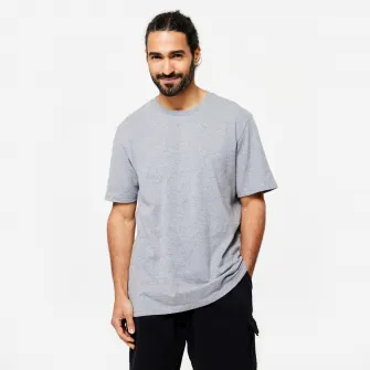Decathlon Tricou Regular 500 Fitness Essentials Gri deschis Barbati, M