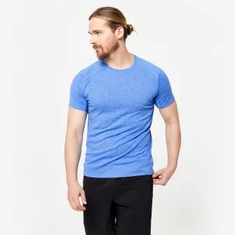 Decathlon Tricou respirant 100 Fitness cardio Essentiel Albastru pestrit Barbati, 3XL