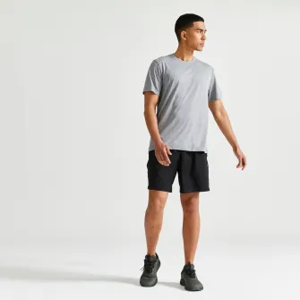Decathlon Tricou respirant 100 Fitness cardio Essentiel Gri pestrit Barbati, L