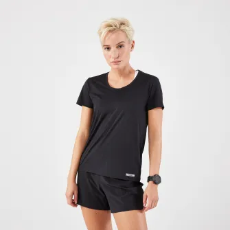 Decathlon Tricou respirant Alergare Jogging Kiprun Run 100 Negru Dama, XS