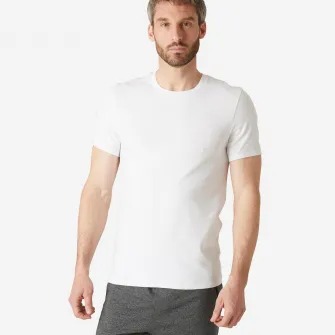 Decathlon Tricou Slim 500 Fitness Alb Barbati, S