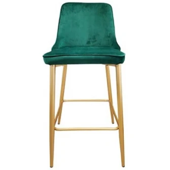 Scaun de bar Deco Clasic Green/Golden Legs
