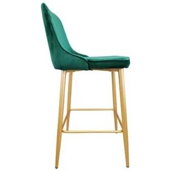 Scaun de bar Deco Clasic Green/Golden Legs