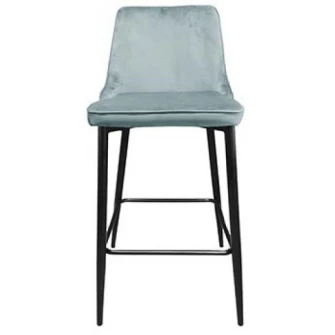 Scaun de bar Deco Clasic Light Blue/Black Legs
