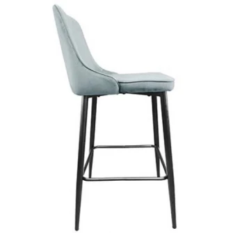 Scaun de bar Deco Clasic Light Blue/Black Legs
