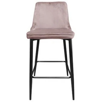 Scaun de bar Deco Clasic Pudra/Black Legs