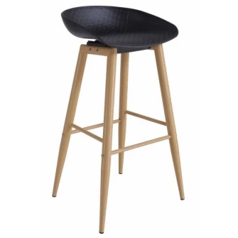 Scaun de bar Deco Hector Black/Transprint Legs