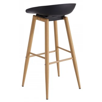 Scaun de bar Deco Hector Black/Transprint Legs
