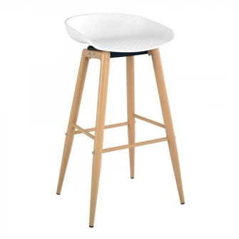 Scaun de bar Deco Hector White/Transprint Legs