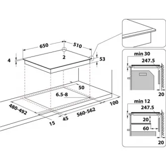 Plita incorporabila cu inductie Whirlpool SMO 658C/BT/IXL