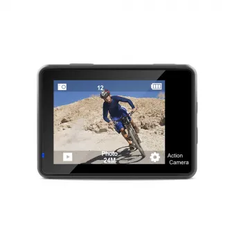 AUSEK WiFi action camera with dual color screen, 16MP, 4k/30fps, 900mAh, Black